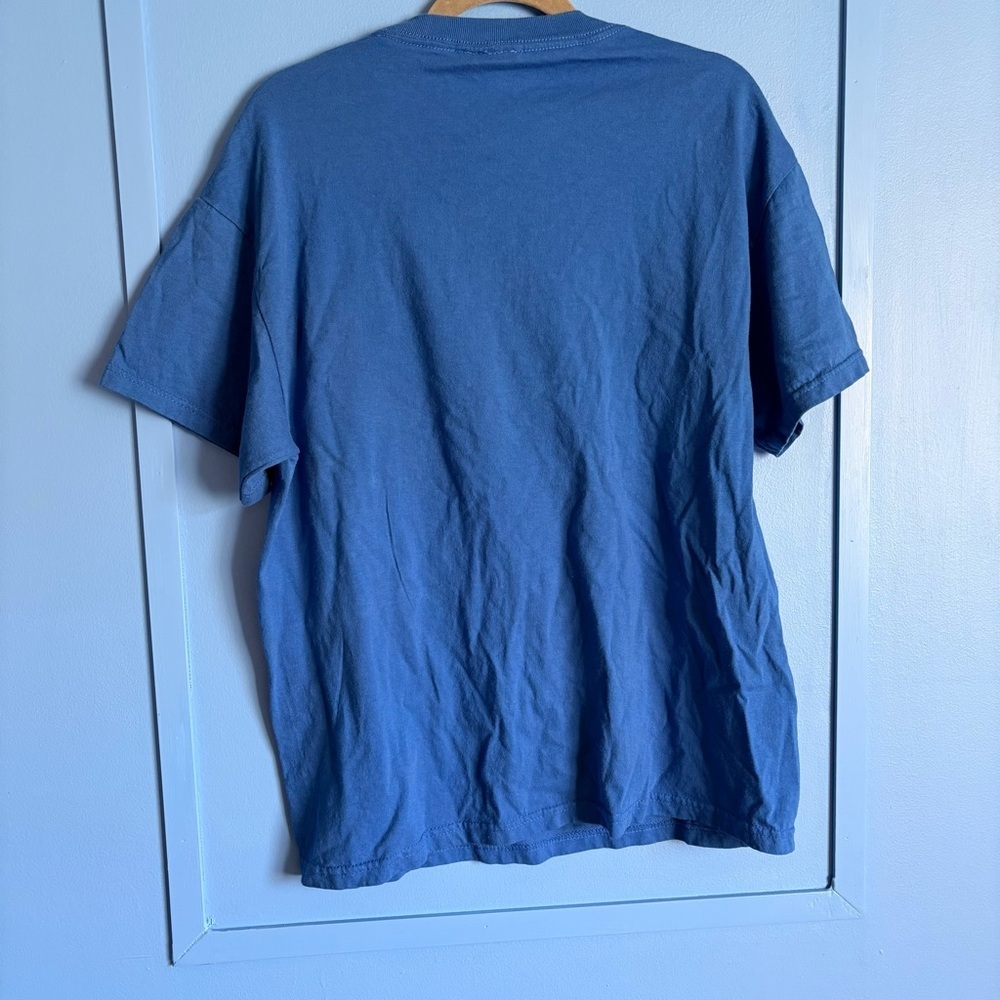 Blue Superman Velvet Logo T-Shirt - Size Large​​ - Picture 2 of 4